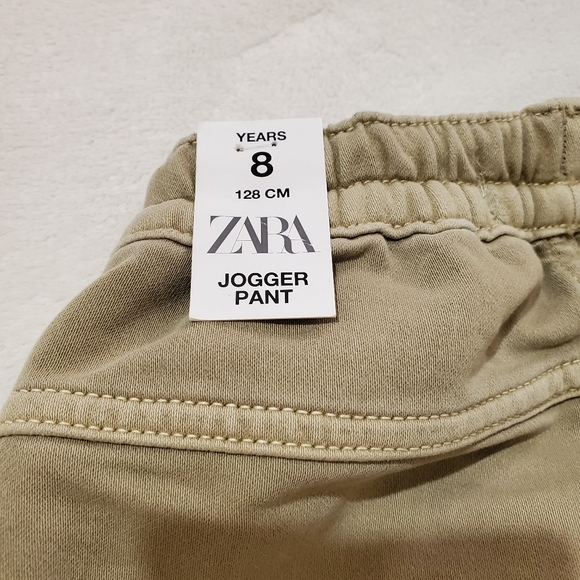 ❌️SOLD❌️ZARA KIDS STRETCH JOGGER PANTS BEIGE SIZE 8 YEARS - Picture 6 of 6